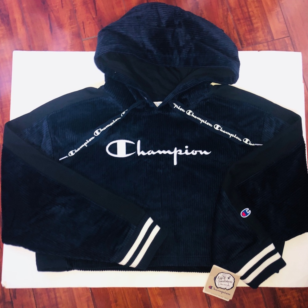 Champion Cropped Corduroy Hoodie